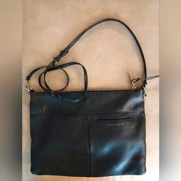 Sanctuary 100% Leather Black Large Festival Crossbody Boho Purse-GUC - Picture 2 of 14